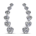 Bezel Set Diamond Journey Earrings Lab-Grown Diamond  with 2.01 ct.(finished)