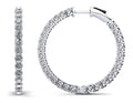 Sweetheart Single Row Inside Out Diamond Hoops Medium Diamond  with 3.10 ct.(finished) 2.3mm