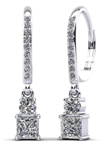 Darling Diamond Drop Earrings Lab-Grown Diamond  with 1.19 ct.(finished) 1.2mm, 3.2mm, 4mm