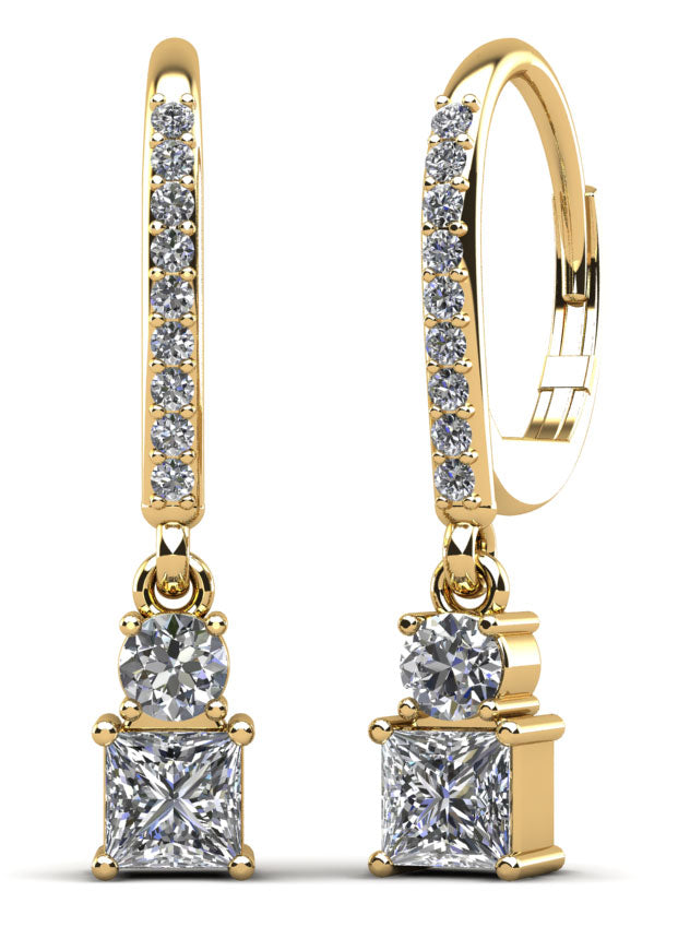 Darling Diamond Drop Earrings Lab-Grown Diamond  with 0.83 ct.(finished) 1.2mm, 2.7mm, 3.5mm