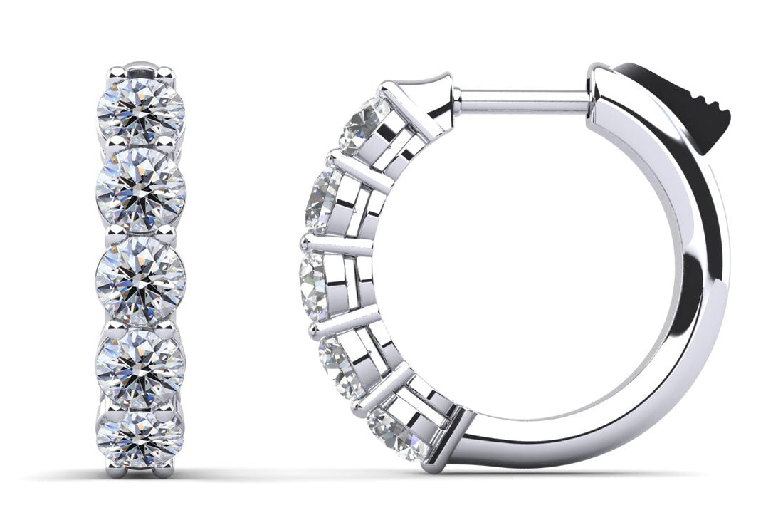 Hypnotic Diamond Hoop Earrings Lab-Grown Diamond  with 0.51 ct.(finished) 2.4mm