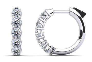 Hypnotic Diamond Hoop Earrings Diamond  with 0.80 ct.(finished) 2.8mm