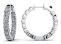 Diamond Crown Hoop Earrings Small Lab-Grown Diamond  with 0.92 ct.(finished) 1.75mm