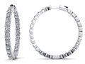 Diamond Crown Hoop Earrings Large Lab-Grown Diamond  with 1.54 ct.(finished) 1.75mm