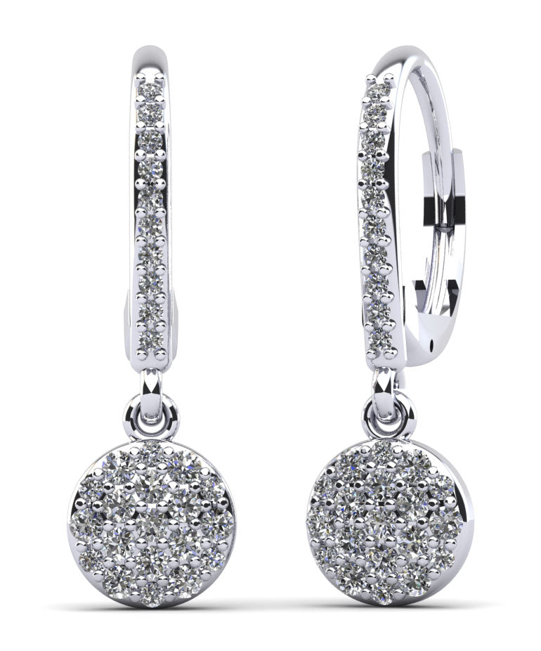 Sparkle Cluster Diamond Earrings Diamond  with 0.61 ct.(finished) 1.1mm, 1.5mm