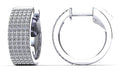 Five Row Brilliant Huggie Diamond Hoop Earrings Lab-Grown Diamond  with 0.80 ct.(finished) 1mm