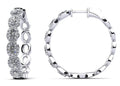 Oval and Round Diamond Hoop Earrings Lab-Grown Diamond  with 5.03 ct.(finished) 5x3mm, 1.2mm