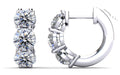 Brilliant Six Diamonds Huggie Hoops Lab-Grown Diamond  with 1.74 ct.(finished) 4.2mm