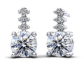 Brilliant Round Drop Diamond Earrings Lab-Grown Diamond  with 3.22 ct.(finished) 2.1mm, 7.4mm