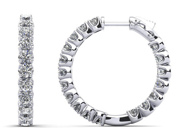 U Shape Brilliance Diamond Hoops Diamond  with 1.00 ct.(finished) 1.8mm