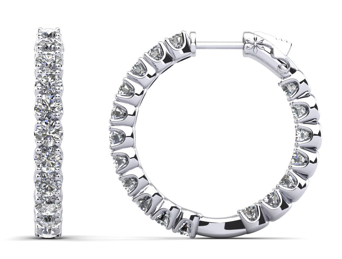 U Shape Brilliance Diamond Hoops Lab-Grown Diamond  with 5.04 ct.(finished) 3.3mm