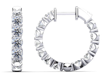 U Shape Cup Diamond Hoop Earrings Lab-Grown Diamond  with 5.52 ct.(finished) 3.9mm