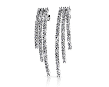 Triple Strand Diamond Earrings Diamond  with 1.98 ct.(finished) 1.6mm