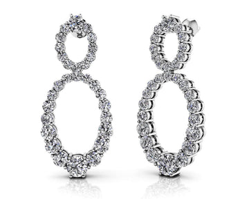 Oval Diamond Drop Earrings Diamond  with 2.02 ct.(finished)