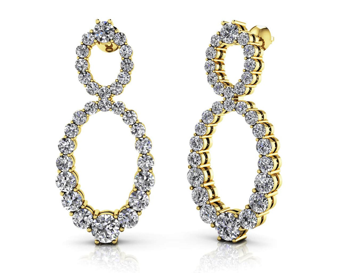 Oval Diamond Drop Earrings Lab-Grown Diamond  with 1.38 ct.(finished)