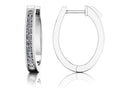 Classic Oval Hoop Earrings Diamond  with 1.45 ct.(finished) 2.2mm, 2.5mm, 3mm