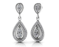 Tear Drop Diamond Drop Earrings Diamond  with 0.98 ct.(finished) 1.3mm, 2.5mm, 3.2mm