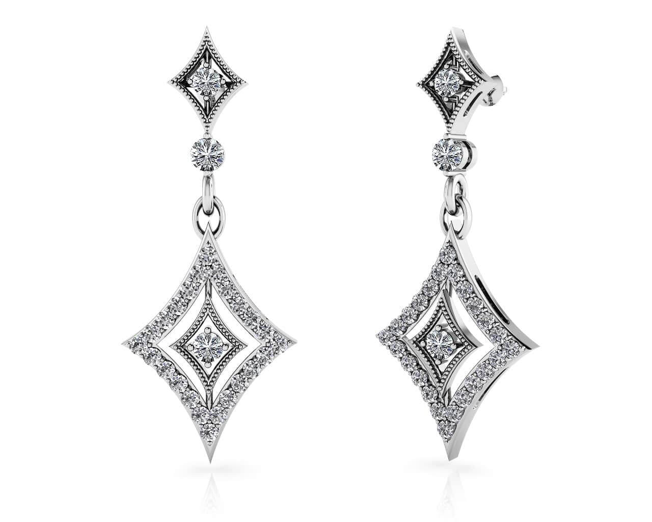 Diamond Drop Diamond Earrings Lab-Grown Diamond  with 0.59 ct.(finished) 1.2mm, 1.7mm, 2.5mm