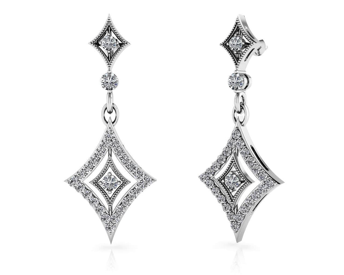 Diamond Drop Diamond Earrings Diamond  with 0.59 ct.(finished) 1.2mm, 1.7mm, 2.5mm