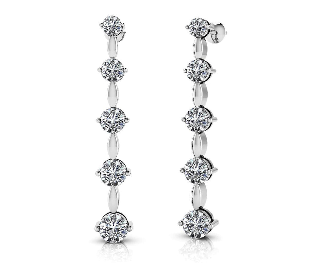 Graduated Diamond Journey Earrings Diamond  with 0.96 ct.(finished)