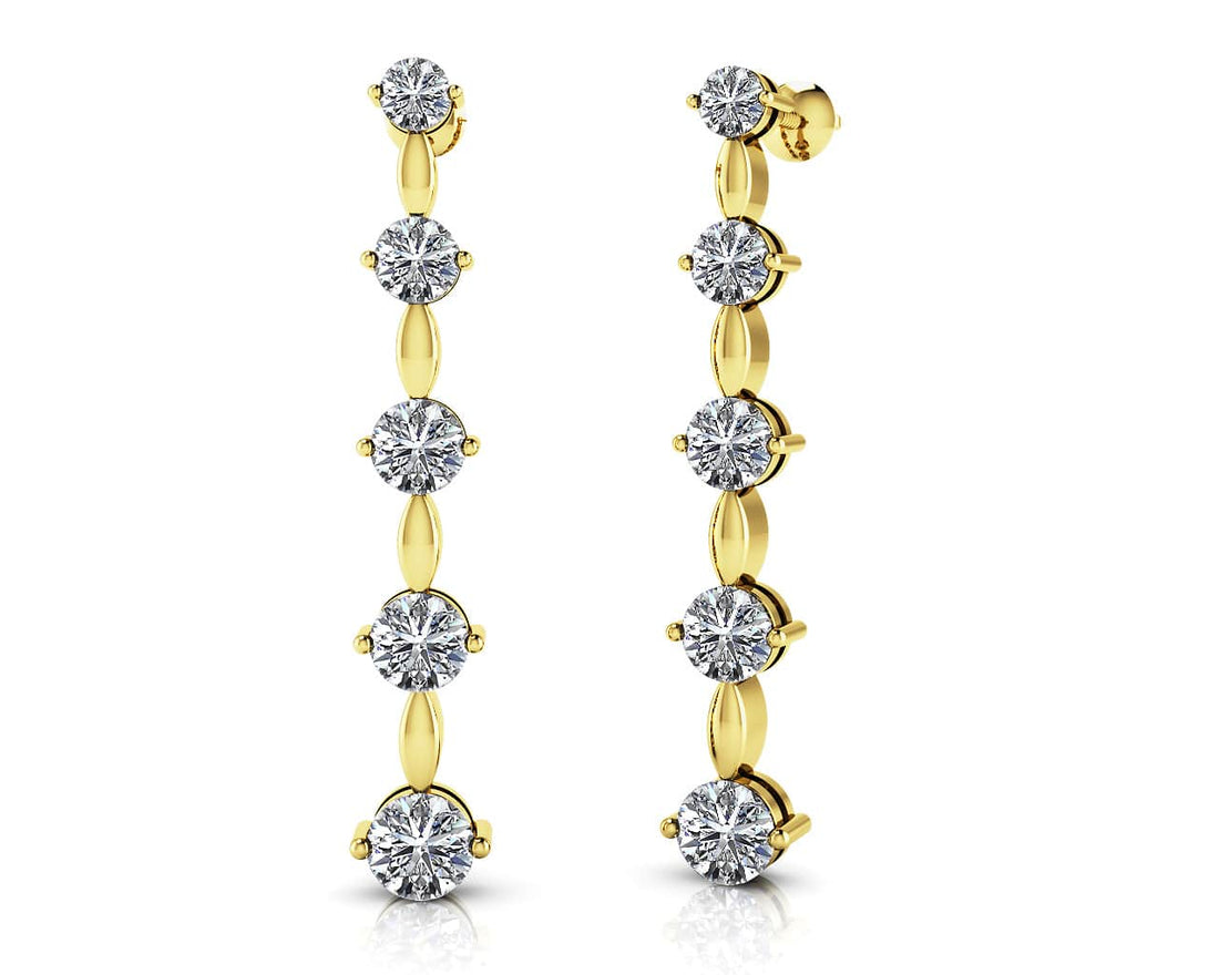 Graduated Diamond Journey Earrings Diamond  with 0.96 ct.(finished)