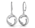 Diamond Wave Hoop Earrings Lab-Grown Diamond  with 0.66 ct.(finished)