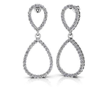 Diamond Figure Eight Earrings Lab-Grown Diamond  with 1.56 ct.(finished) 1.5mm