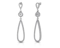 Long Teardrop Diamond Earrings Diamond  with 1.90 ct.(finished) 1.5mm, 2mm