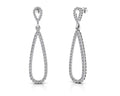 Long Teardrop Drop Diamond Earrings Lab-Grown Diamond  with 0.71 ct.(finished) 1.1mm