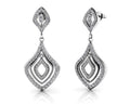 Wavy Double Drop Diamond Earrings Lab-Grown Diamond  with 0.93 ct.(finished) 1mm, 1.2mm, 1.6mm