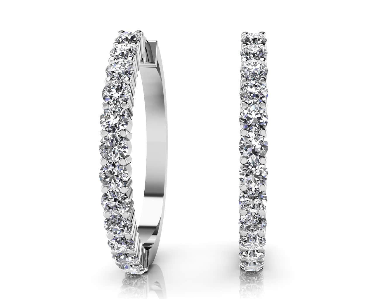 Must Have Diamond Hoop Earrings Diamond  with 0.78 ct.(finished) 1.9mm