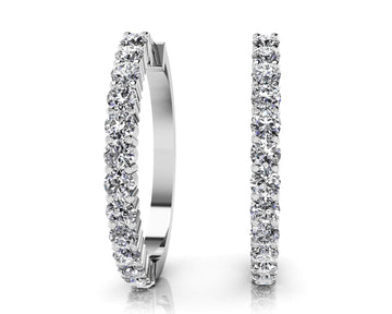 Must Have Diamond Hoop Earrings Lab-Grown Diamond  with 1.56 ct.(finished) 2.5mm