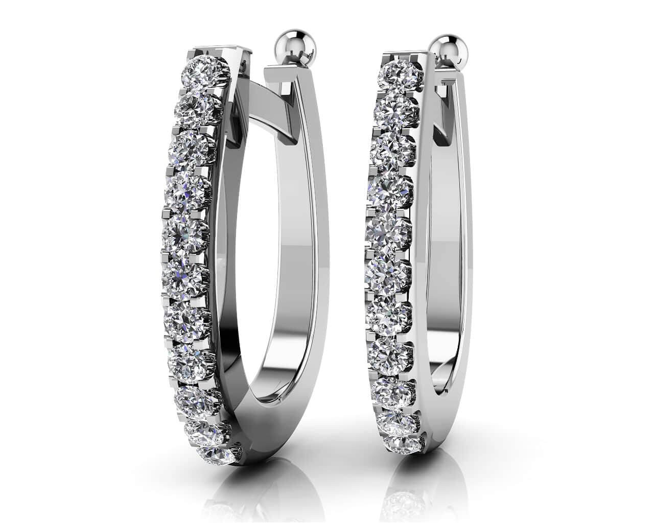 Classic Diamond Hoop Earrings Diamond  with 0.75 ct.(finished) 2.3mm