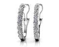 Diamond Oval Shape Hoop Earrings Lab-Grown Diamond  with 0.48 ct.(finished) 1.9mm