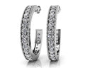 Diamond Lined Round Shaped Hoops Lab-Grown Diamond  with 0.75 ct.(finished) 1.4mm