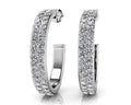 Classic Double Row Diamond Round Hoop Earrings Lab-Grown Diamond  with 1.50 ct.(finished) 1.4mm