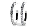 Classic Single Row Diamond Round Hoop Earrings Lab-Grown Diamond  with 1.50 ct.(finished) 1.9mm