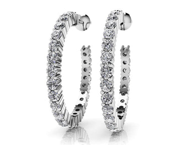 Timeless Diamond Hoop Earrings Diamond  with 0.97 ct.(finished) 1.7mm