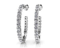 Elongated Diamond Row Hoop Earrings Diamond  with 1.97 ct.(finished) 2.3mm