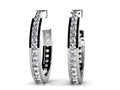 Elongated Diamond Round Shaped Hoop Earrings Diamond  with 1.25 ct.(finished) 1.8mm