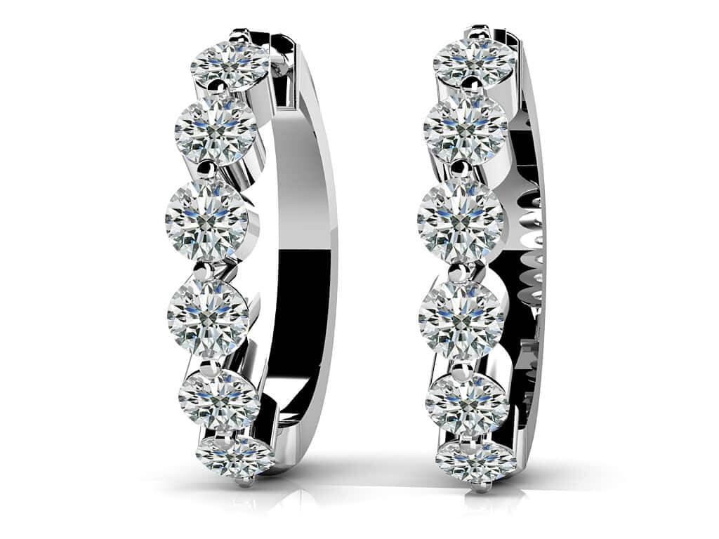 Essential Diamond Hoop Earrings Diamond  with 1.44 ct.(finished) 3.2mm