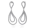 Curvy Teardrop Diamond Drop Earrings Lab-Grown Diamond  with 0.72 ct.(finished) 1mm