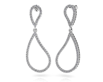 Wavy Eight Diamond Earrings Lab-Grown Diamond  with 0.70 ct.(finished) 1.1mm