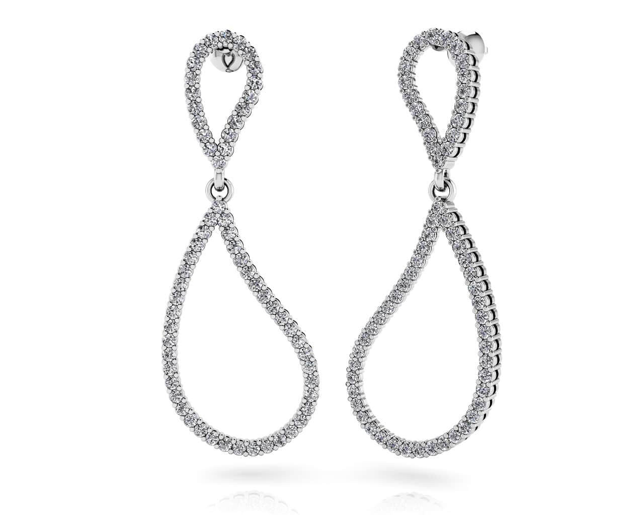 Wavy Eight Diamond Earrings Lab-Grown Diamond  with 0.99 ct.(finished) 1.2mm