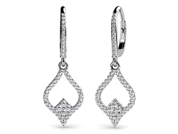 Diamond Lined Pendant Earrings Diamond  with 0.77 ct.(finished) 1.2mm, 1.6mm