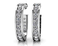 Shared Prong Set Diamond Oval Hoop Earrings Diamond  with 0.80 ct.(finished) 1.6mm