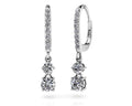 Double Drop Diamond Hoop Earrings Diamond  with 0.93 ct.(finished) 1.4mm, 3mm, 4mm