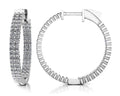 Double Row Inside Out Diamond Hoop Earrings Small Diamond  with 2.82 ct.(finished) 1.7mm