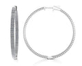 Double Row Inside Out Diamond Hoop Earrings Extra Lab-Grown Diamond  with 4.11 ct.(finished) 1.4mm