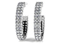 Two Row Diamond Open Hoop Earrings In Lab-Grown Diamond  with 1.30 ct.(finished) 1.4mm